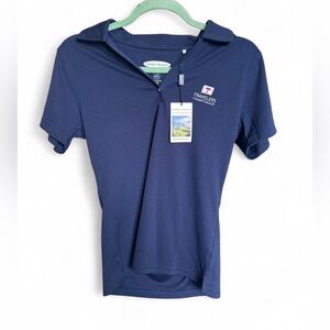Pebble Beach Navy Women’s Golf Polo T-shirt with Travelers Championship Logo